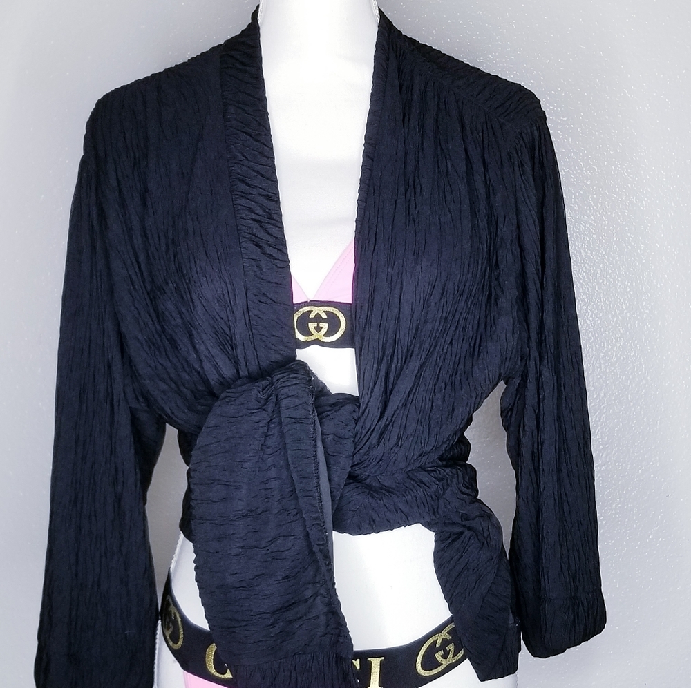 Robby Len Swimfashions Vintage cover-up BLACK